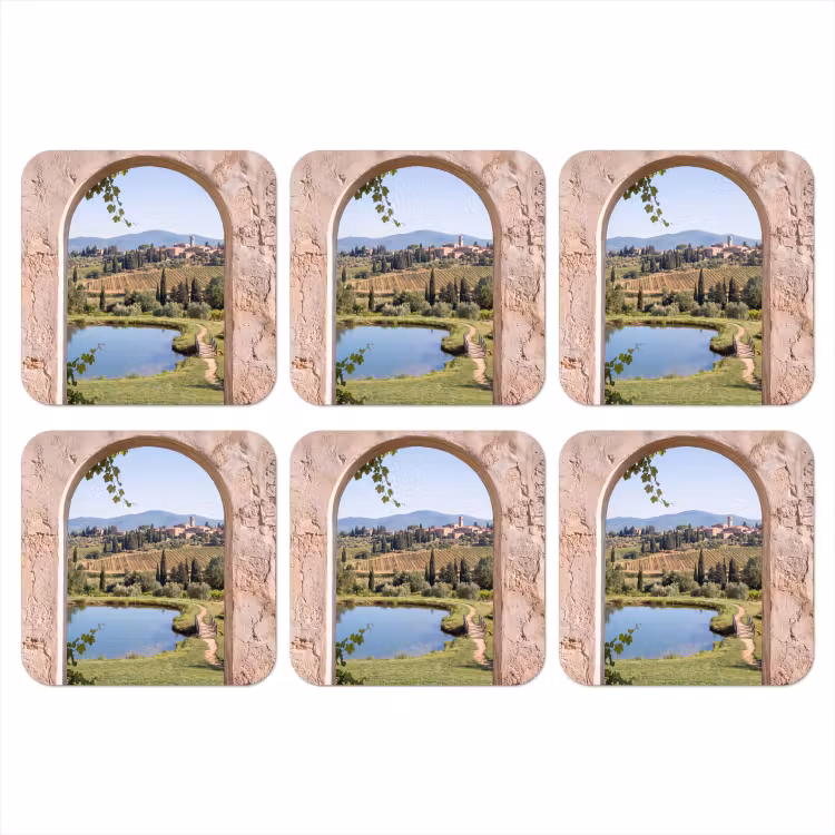 Onderzetter - Dorp - Landschap - Natuur — 1