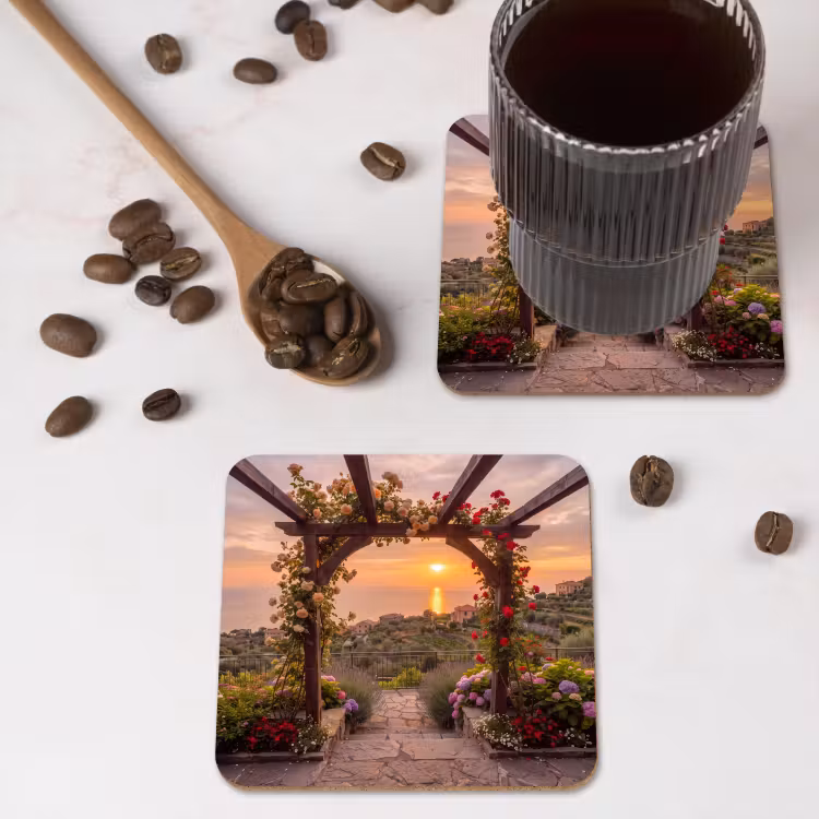 Onderzetter - Pergola - Zee - Zonsondergang — 4