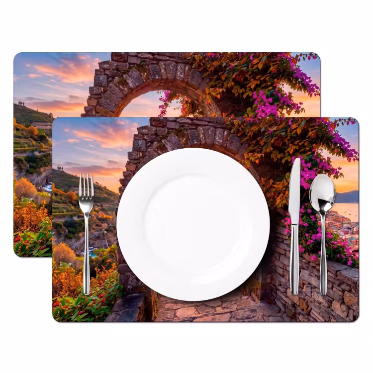 Placemat - 6 stuks - Boog - Kust - Zonsondergang — 2