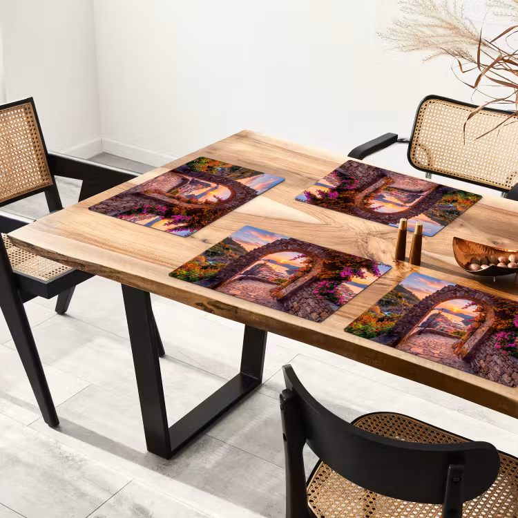 Placemat - 6 stuks - Boog - Kust - Zonsondergang — 3