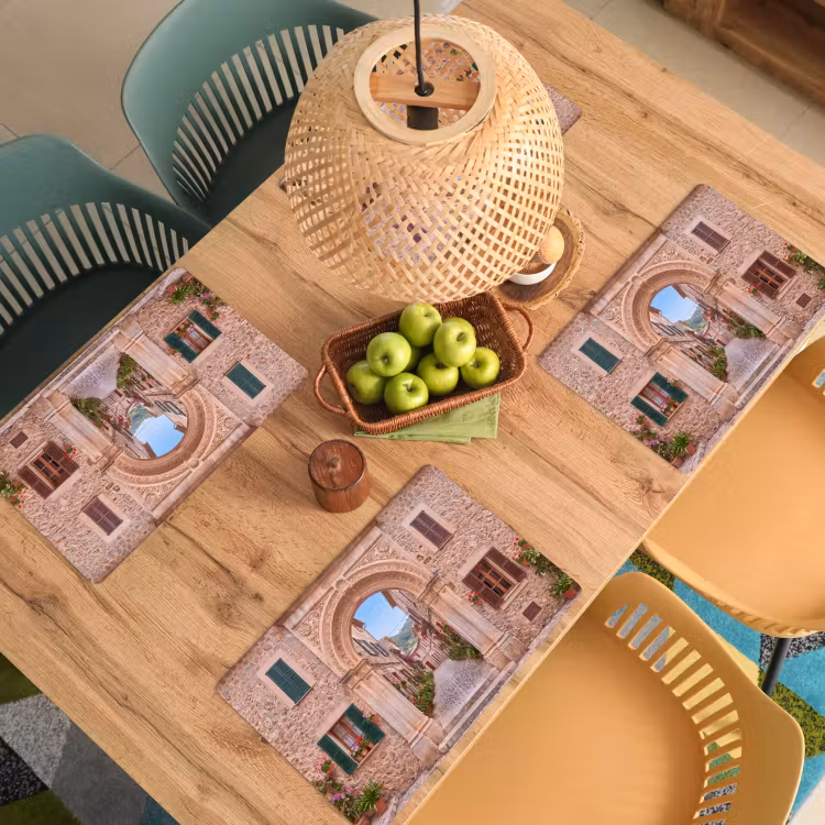 Placemat - 6 stuks - Boog - Straat - Dorp — 4