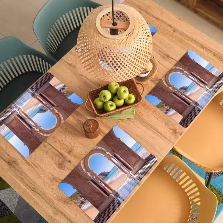 Placemat - 6 stuks - Boog - Strand - Zee — 4