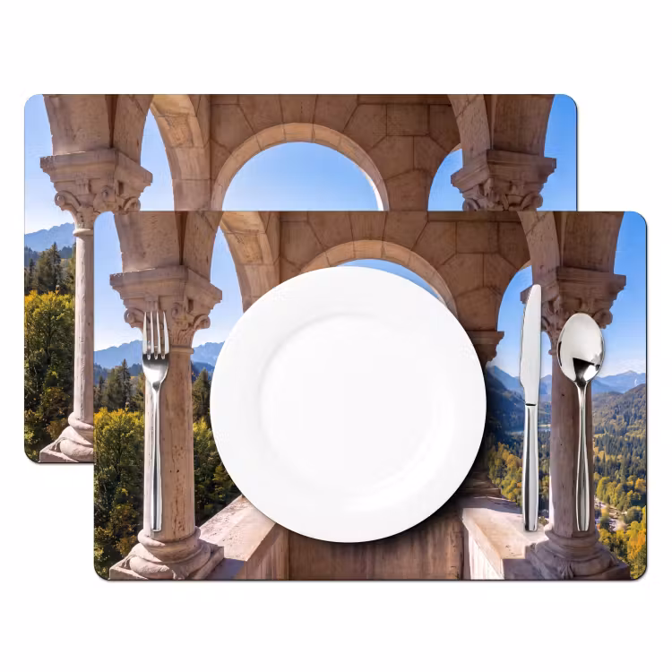 Placemat - 6 stuks - Boog - Uitzicht - Landschap — 2