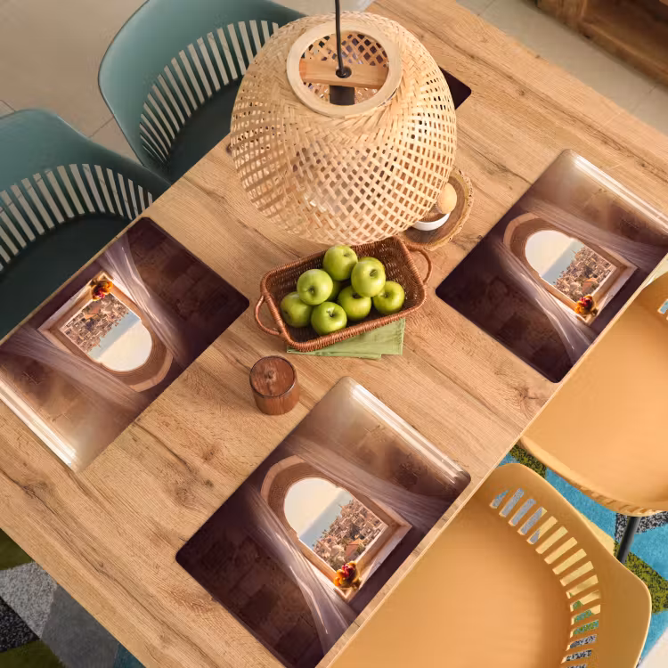 Placemat - 6 stuks - Raam - Stad - Zee — 4