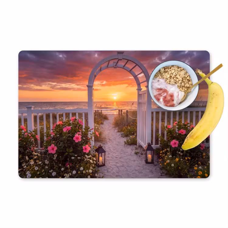 Placemat - 6 stuks - Zee - Pad - Bloemen — 1