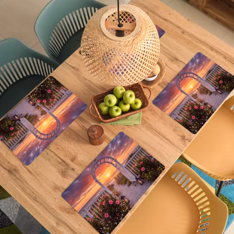 Placemat - 6 stuks - Zee - Pad - Bloemen — 4