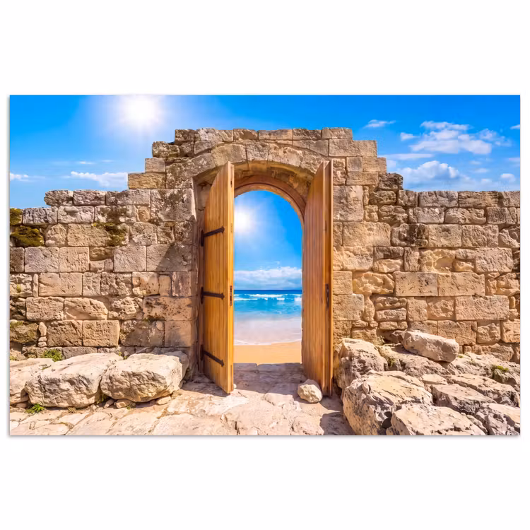 Poster - Deur - Strand - Zee — 1