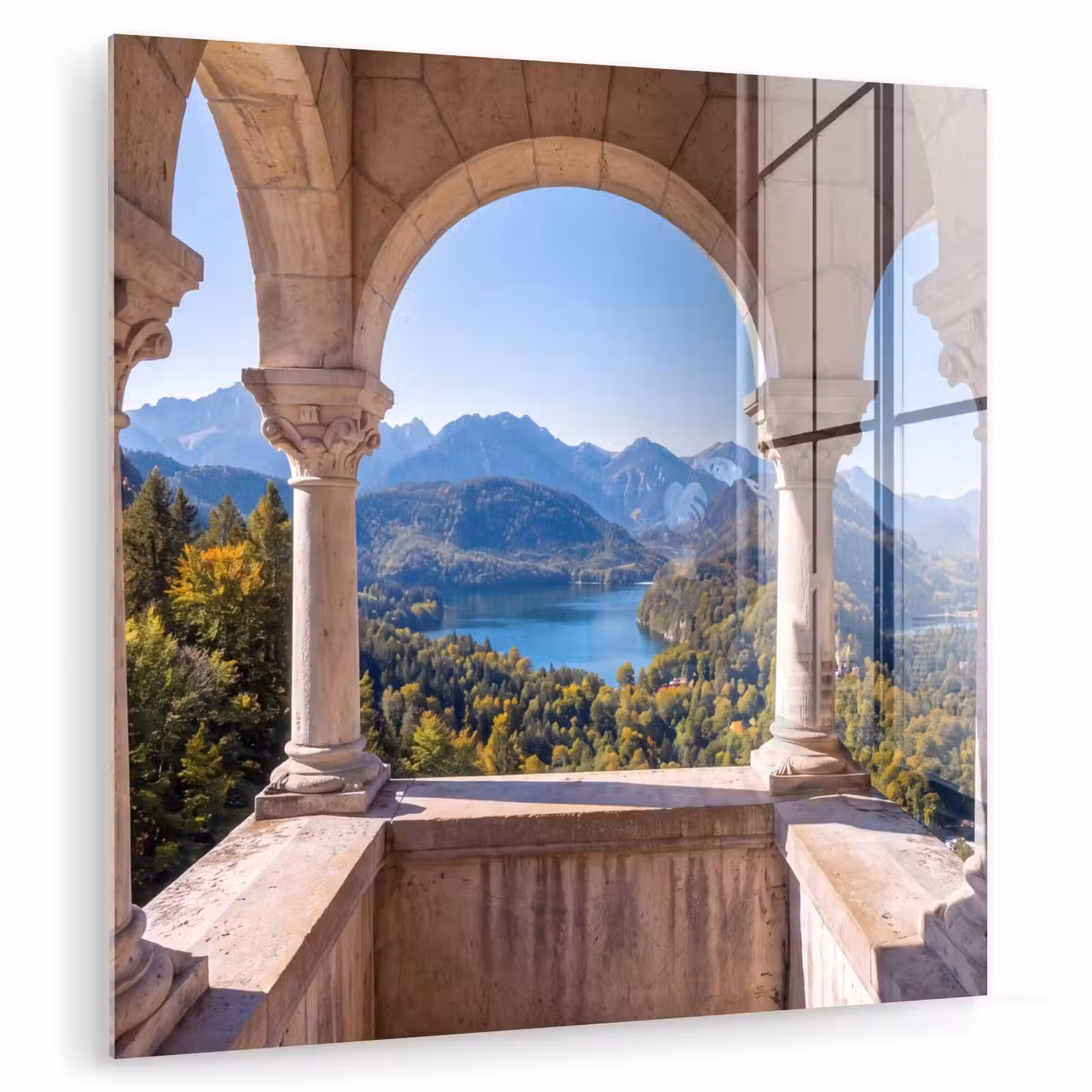 Glas schilderij - Boog - Uitzicht - Landschap — 1