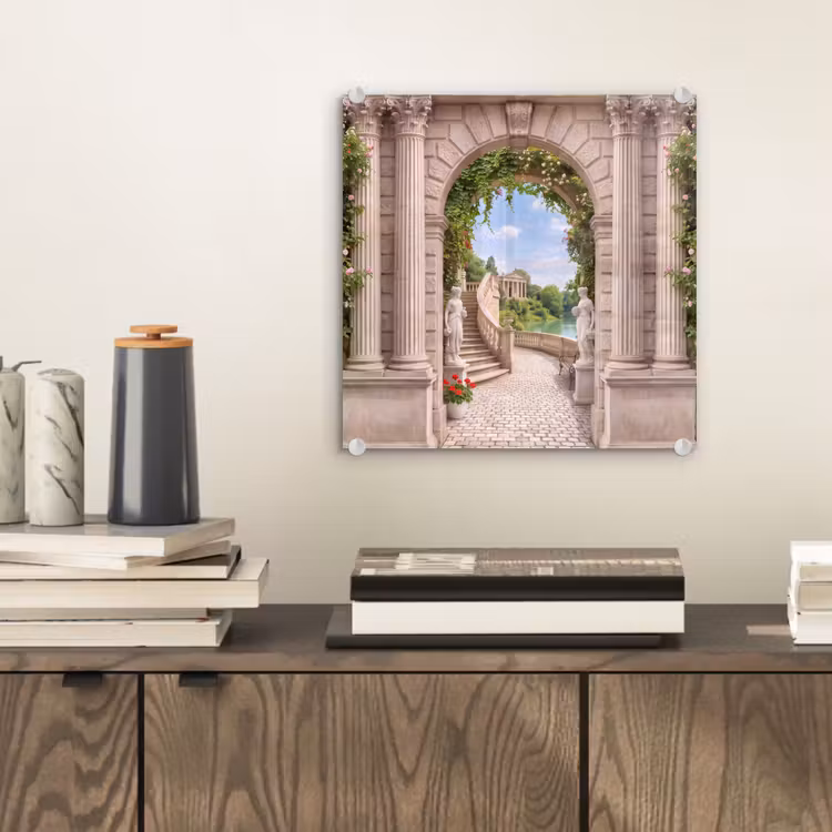 Glas schilderij - Architectuur - Tuin - Klassiek — 2
