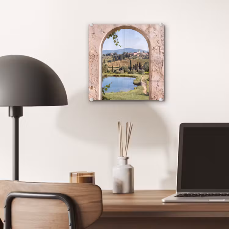 Glas schilderij - Dorp - Landschap - Natuur — 7