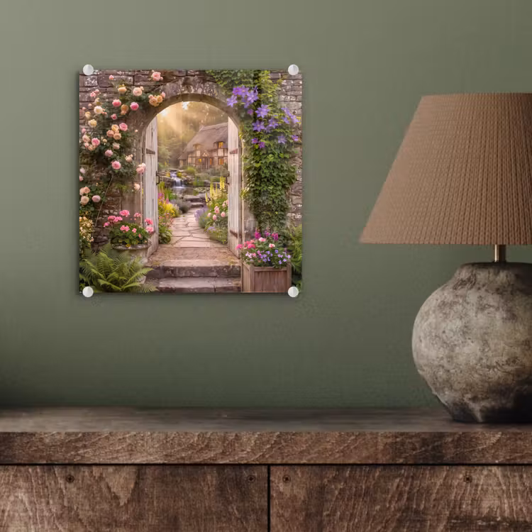 Glas schilderij - Huis - Tuin - Natuur — 4