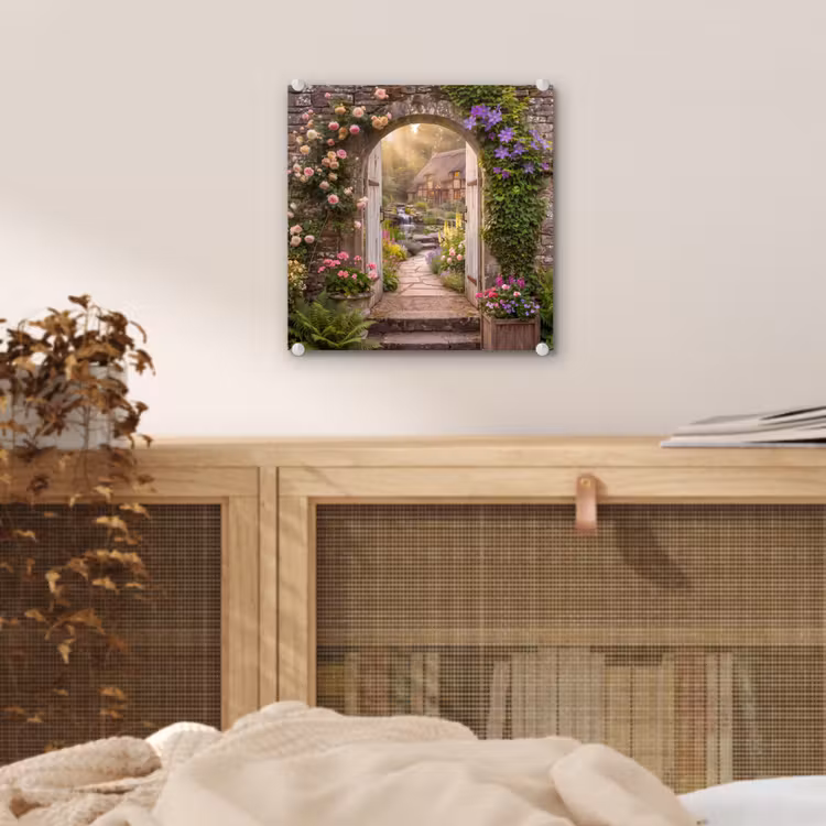 Glas schilderij - Huis - Tuin - Natuur — 5