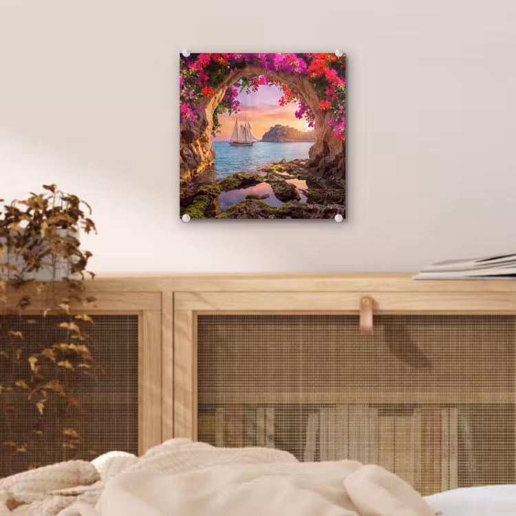 Glas schilderij - Zeilboot - Kust - Natuur — 5