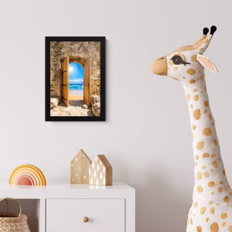 Poster met lijst - Deur - Strand - Zee — 5