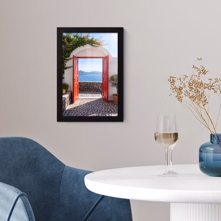 Poster met lijst - Deur - Zee - Natuur — 2