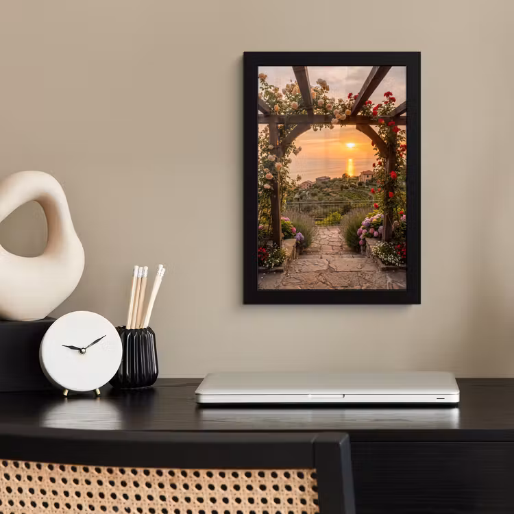 Poster met lijst - Pergola - Zee - Zonsondergang — 3