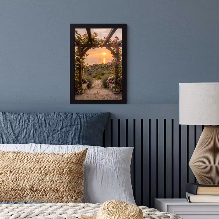 Poster met lijst - Pergola - Zee - Zonsondergang — 4