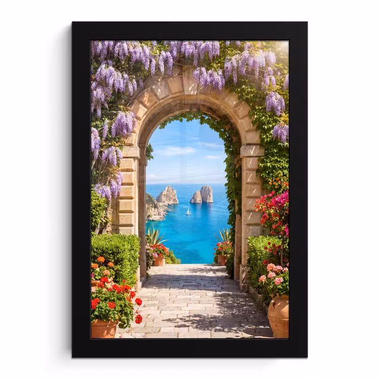 Poster met lijst - Bloemen - Tuin - Landschap — 1