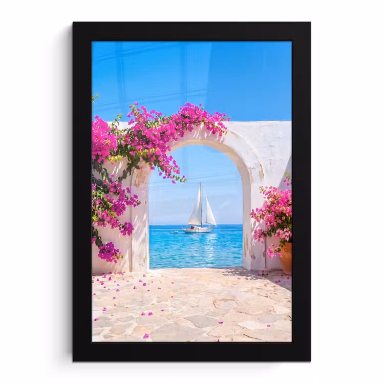 Poster met lijst - Bloemen - Zee - Zomer — 1