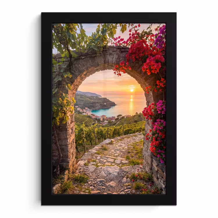 Poster met lijst - Boog - Zonsondergang - Kust — 1