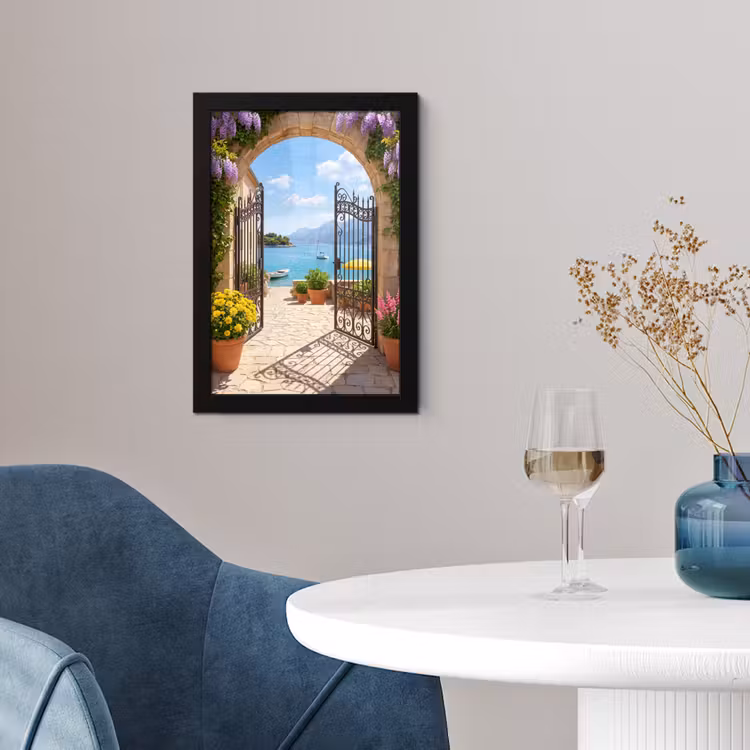 Poster met lijst - Poort - Zee - Uitzicht — 2
