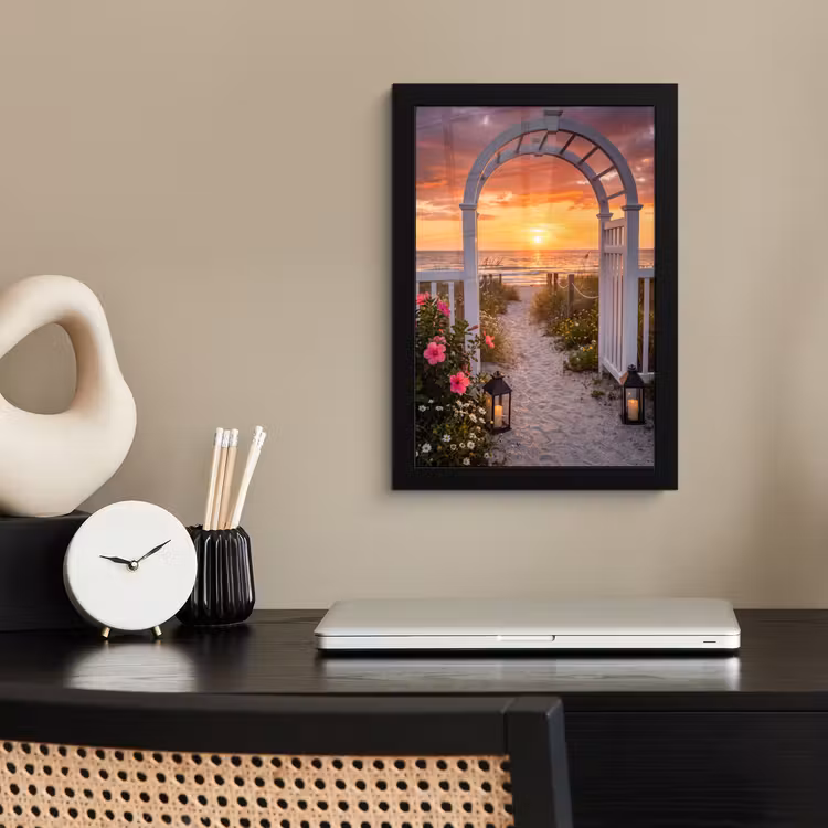 Poster met lijst - Zee - Pad - Bloemen — 3