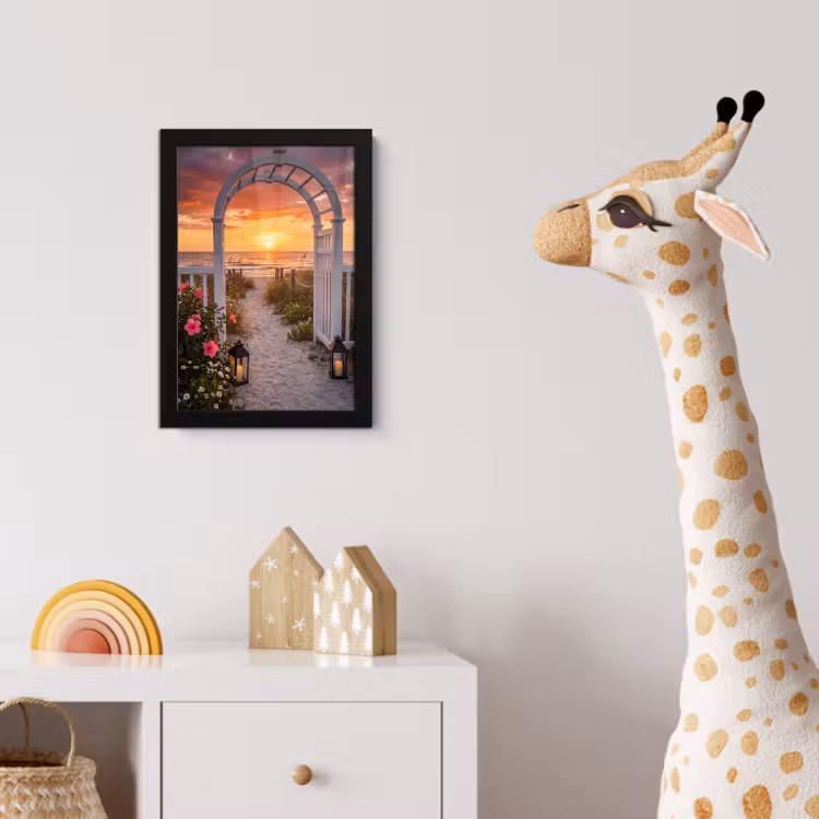 Poster met lijst - Zee - Pad - Bloemen — 5