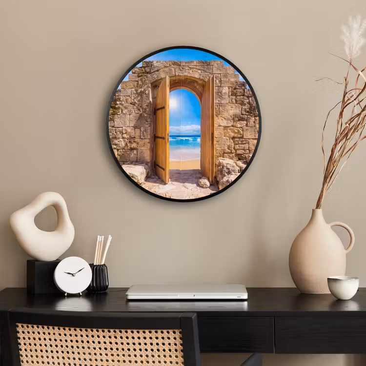 Ronde fotolijst - Deur - Strand - Zee — 3