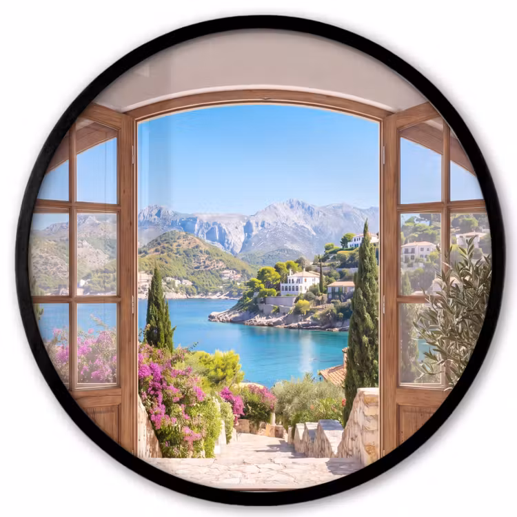 Ronde fotolijst - Uitzicht - Baai - Natuur — 1