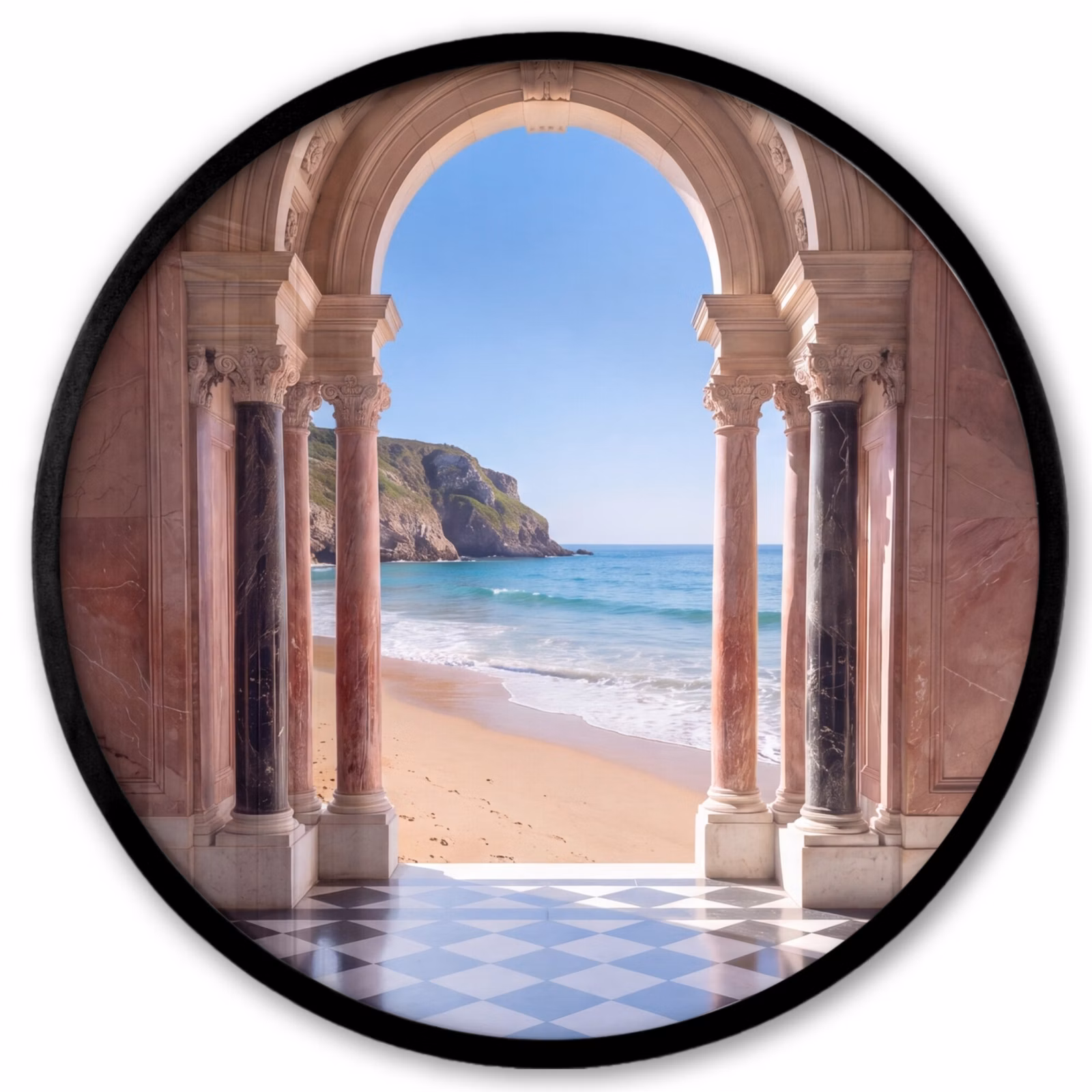 Ronde fotolijst - Boog - Strand - Zee — 1