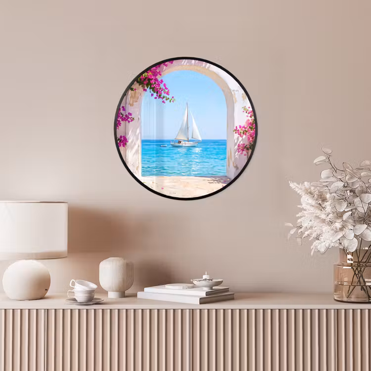 Ronde fotolijst - Bloemen - Zee - Zomer — 5