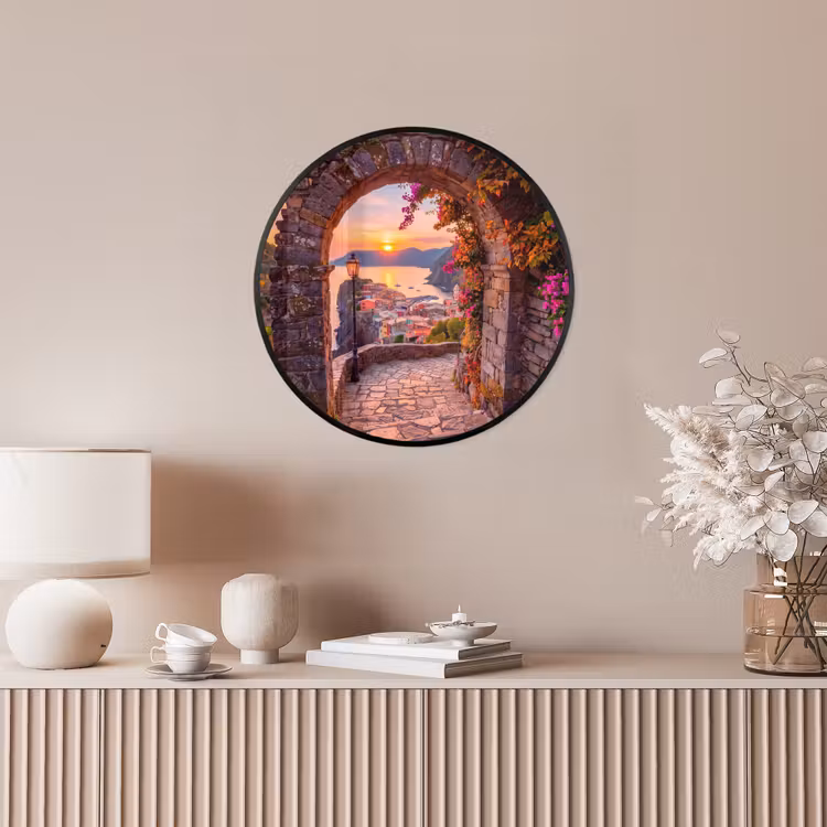 Ronde fotolijst - Boog - Kust - Zonsondergang — 5