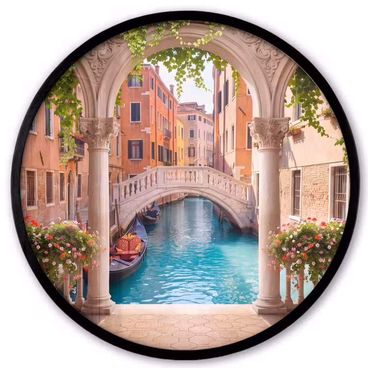 Ronde fotolijst - Gracht - Stad - Architectuur — 1