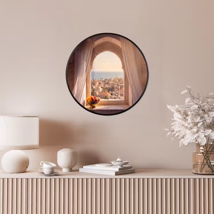 Ronde fotolijst - Raam - Stad - Zee — 5