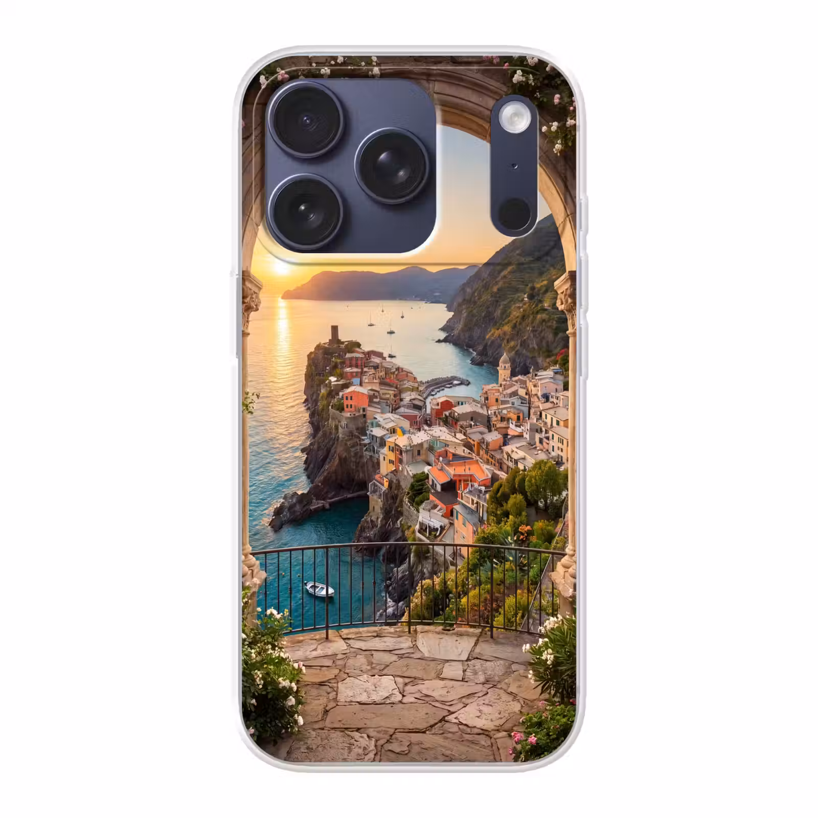 Telefoonhoesje - Dorp - Zee - Zonsondergang — 1