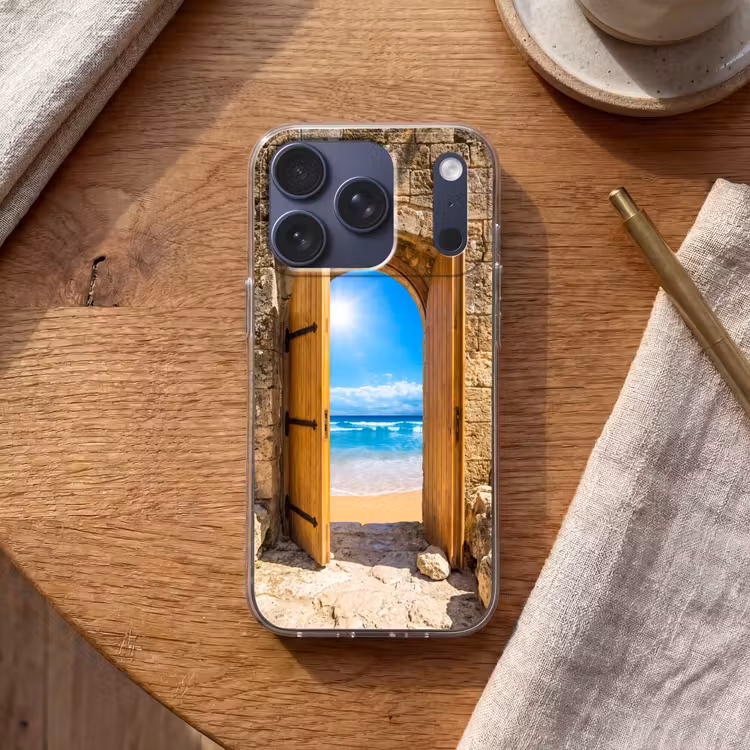 Telefoonhoesje - Deur - Strand - Zee — 2
