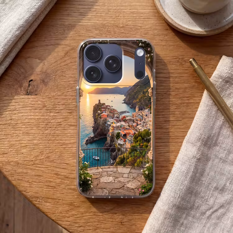 Telefoonhoesje - Dorp - Zee - Zonsondergang — 2