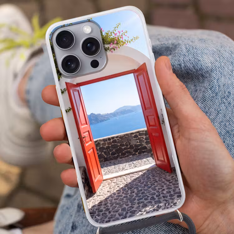 Telefoonhoesje met koord - Deur - Zee - Natuur — 2