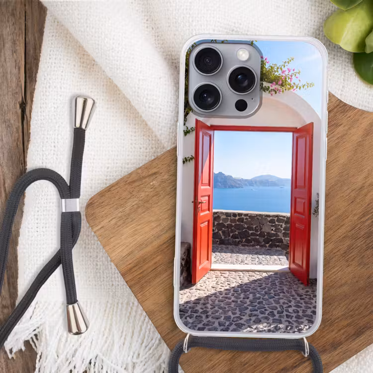 Telefoonhoesje met koord - Deur - Zee - Natuur — 3