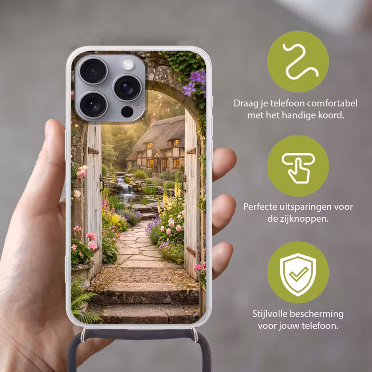 Telefoonhoesje met koord - Huis - Tuin - Natuur — 4