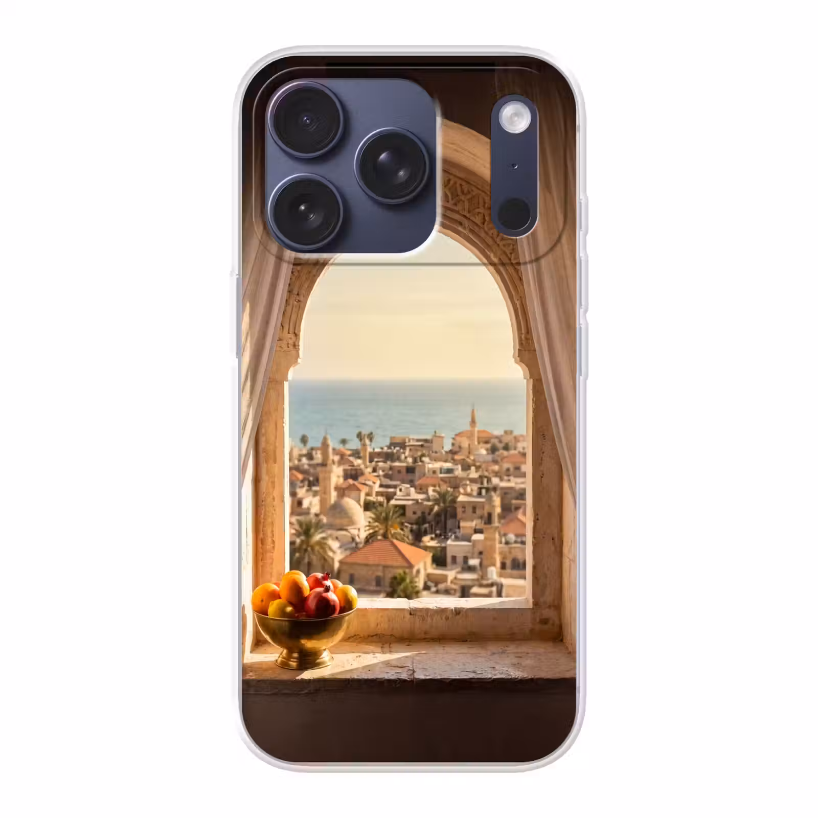 Telefoonhoesje - Raam - Stad - Zee — 1