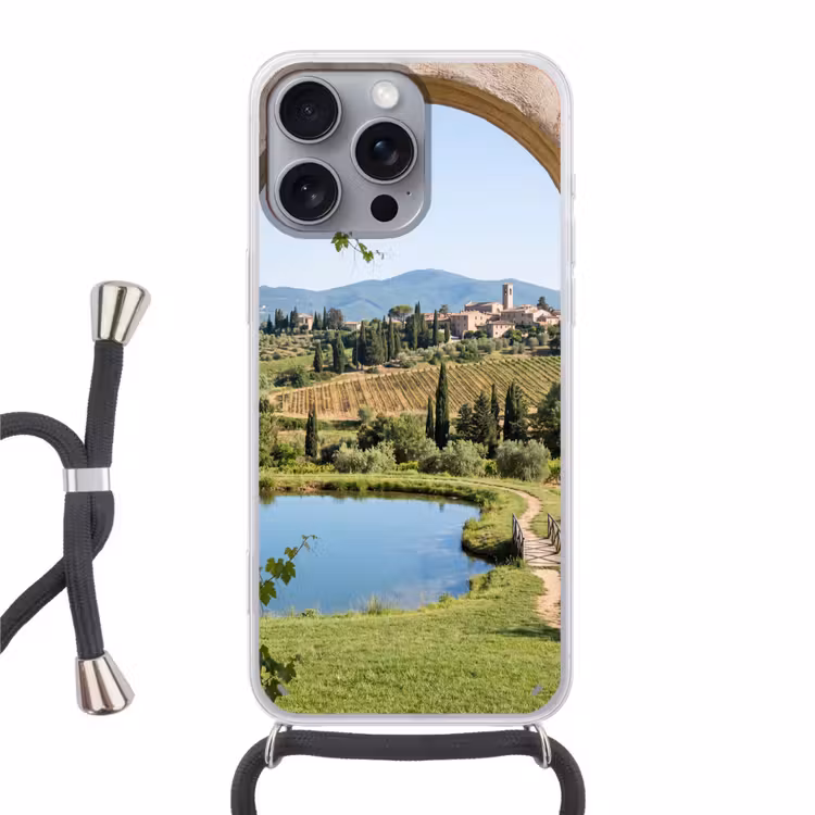 Telefoonhoesje met koord - Dorp - Landschap - Natuur — 1