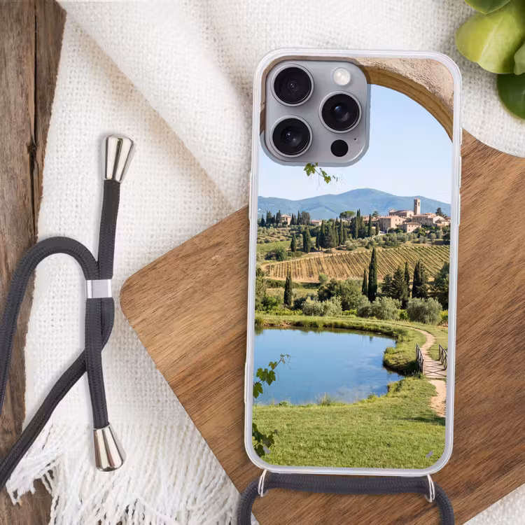 Telefoonhoesje met koord - Dorp - Landschap - Natuur — 3