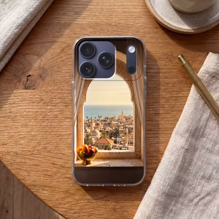 Telefoonhoesje - Raam - Stad - Zee — 2