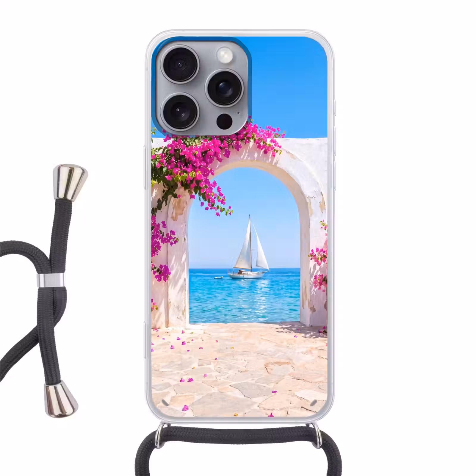 Telefoonhoesje met koord - Bloemen - Zee - Zomer — 1
