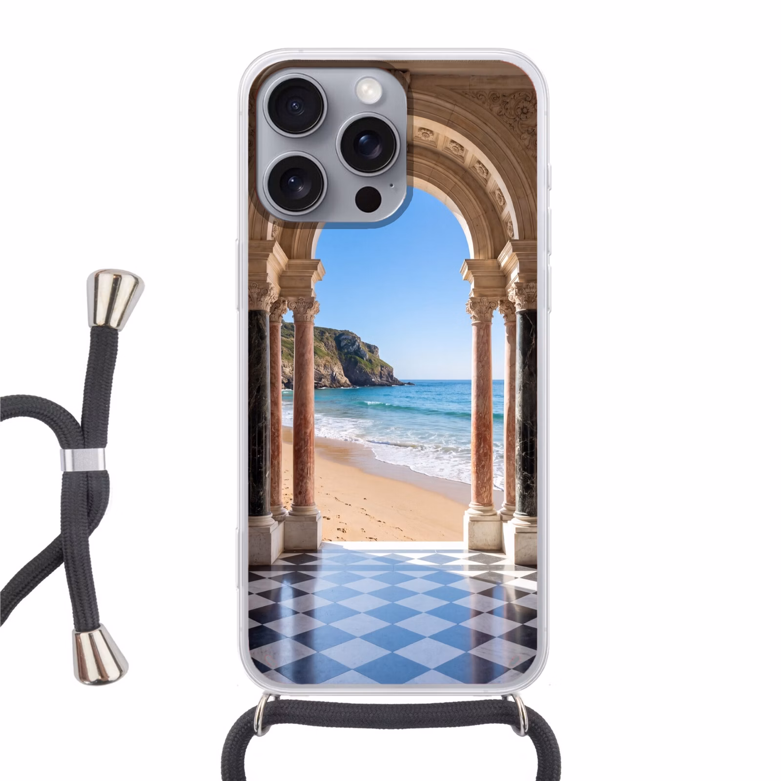 Telefoonhoesje met koord - Boog - Strand - Zee — 1