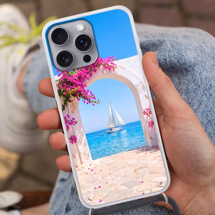 Telefoonhoesje met koord - Bloemen - Zee - Zomer — 2
