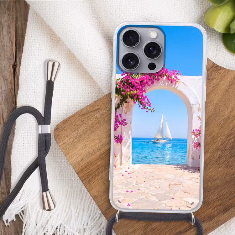 Telefoonhoesje met koord - Bloemen - Zee - Zomer — 3
