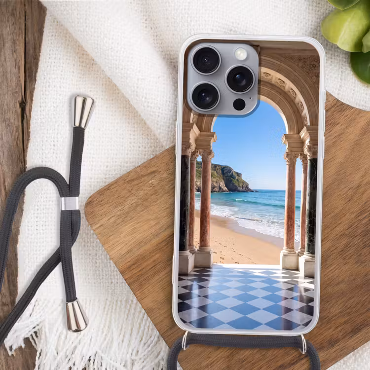 Telefoonhoesje met koord - Boog - Strand - Zee — 3