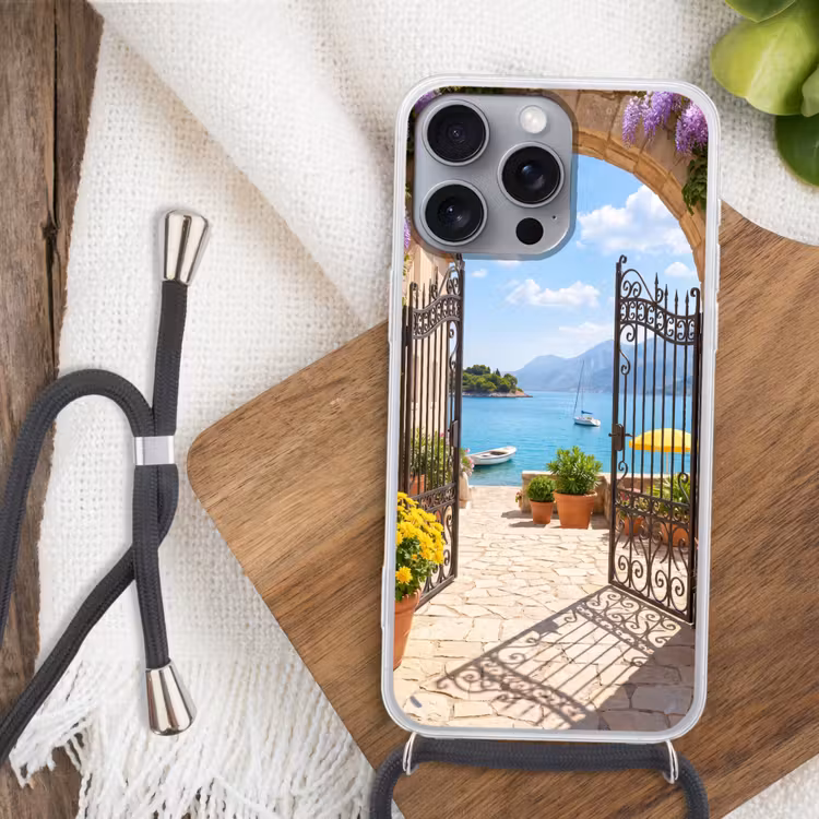 Telefoonhoesje met koord - Poort - Zee - Uitzicht — 3